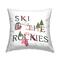 Stupell Industries Ski The Rockies Seasonal Winter Sports Typography Throw Pillow, 18" x 18"